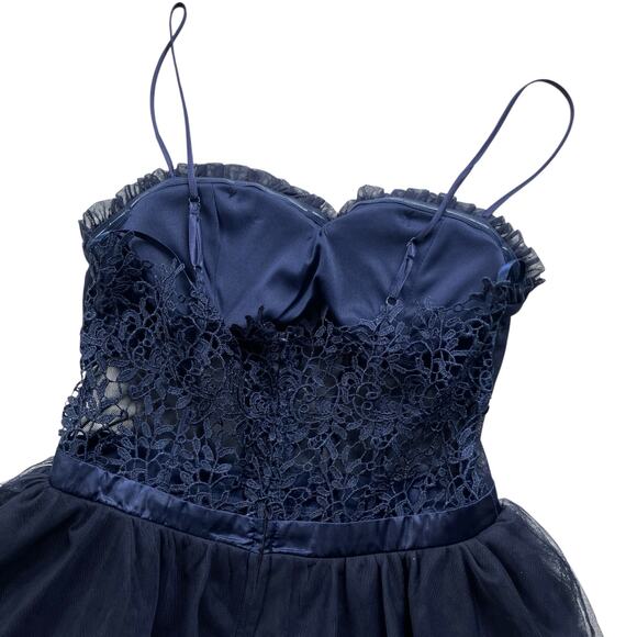 NWT City Studio Lace Tulle Tiered Mini Party Dress Size 9/10 Fairy Whimsygoth - Picture 4 of 8